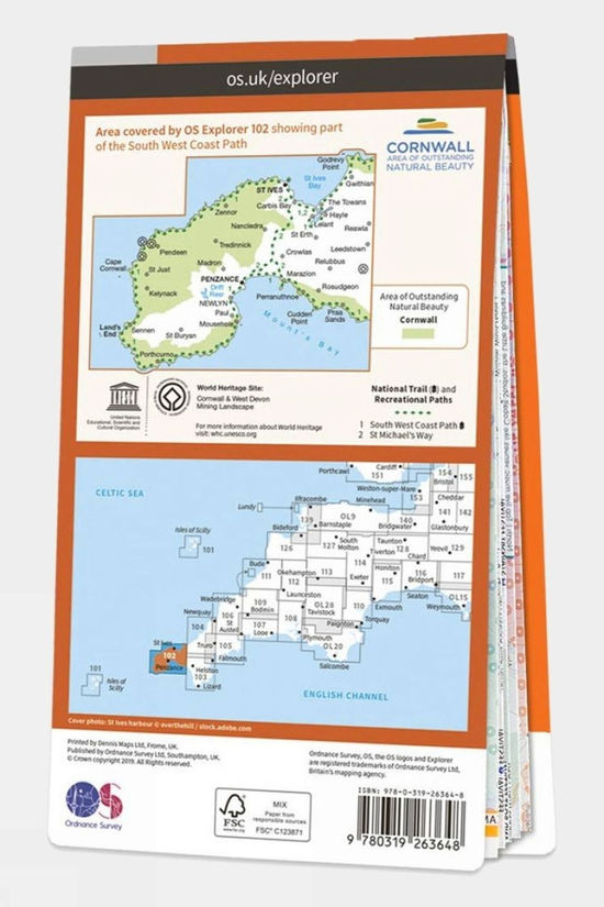  Explorer Map 102 Land's End