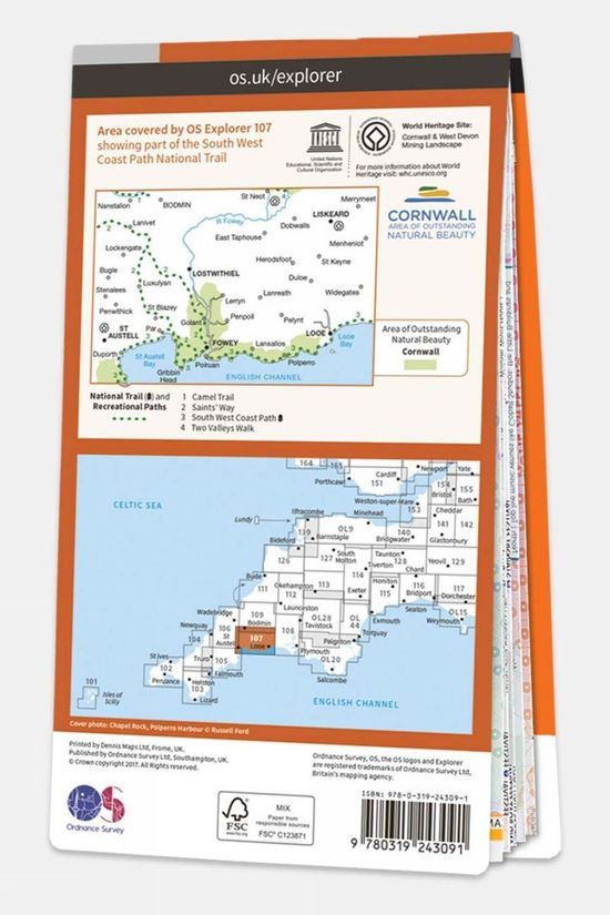  Ordnance Survey Explorer Map 107 St Austell And Liskeard