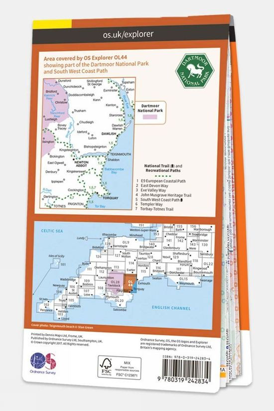  Ordnance Survey Explorer Map OL44 Torquay And Dawlish