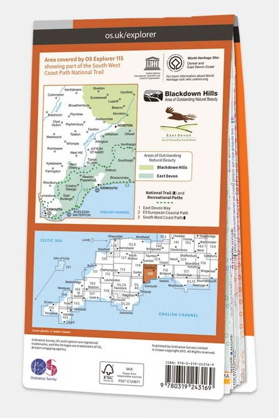  Ordnance Survey Explorer Map 115 Exmouth And Sidmouth