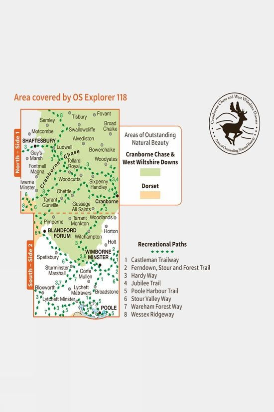  Ordnance Survey Explorer Map 118 Shaftesbury And Cranborne Chase