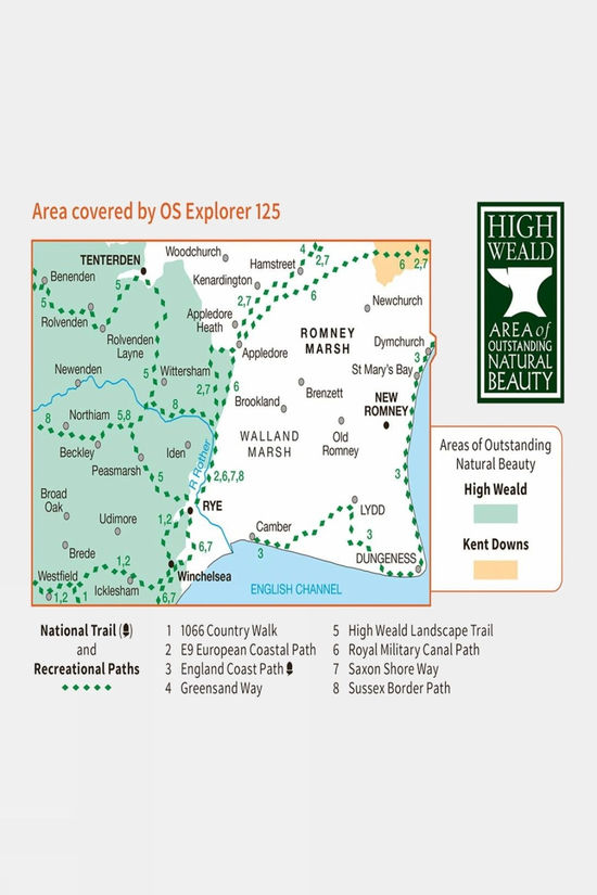  Explorer Map 125 Romney Marsh, Rye And Winchelsea