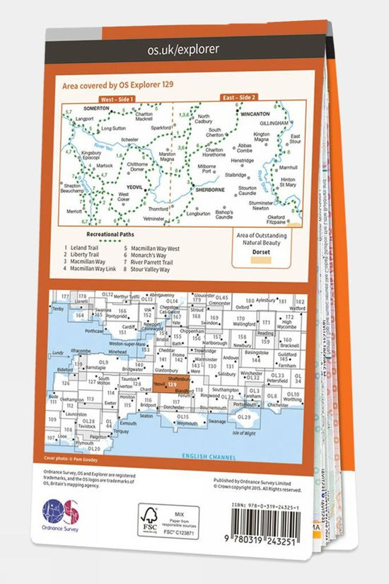  Explorer Map 129 Yeovil And Sherborne