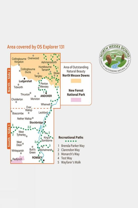  Ordnance Survey Explorer Map 131 Romsey, Andover And Test Valley
