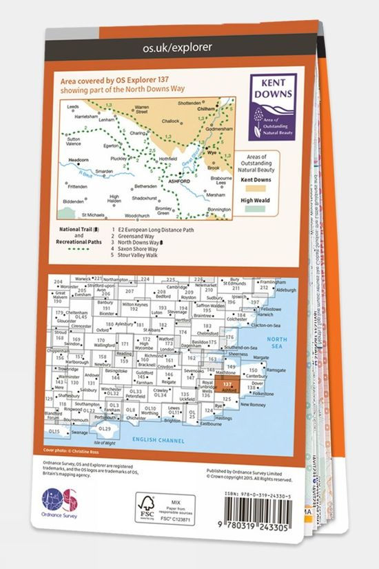  Explorer Map 137 Ashford, Headcorn, Chilham & Wye
