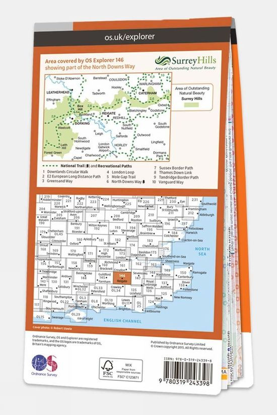  Explorer Map 146 Dorking, Box Hill And Reigate