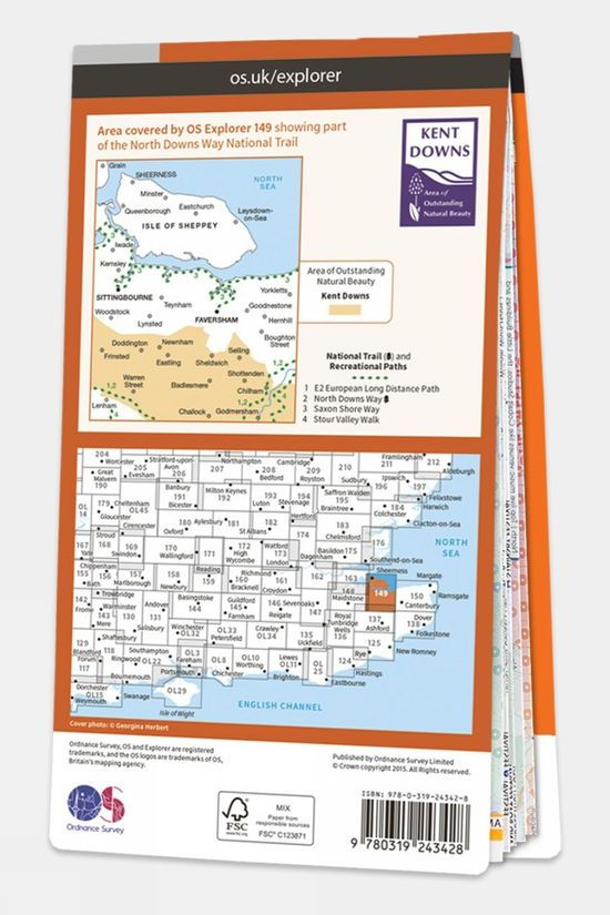  Ordnance Survey Explorer Map 149 Sittingbourne And Faversham