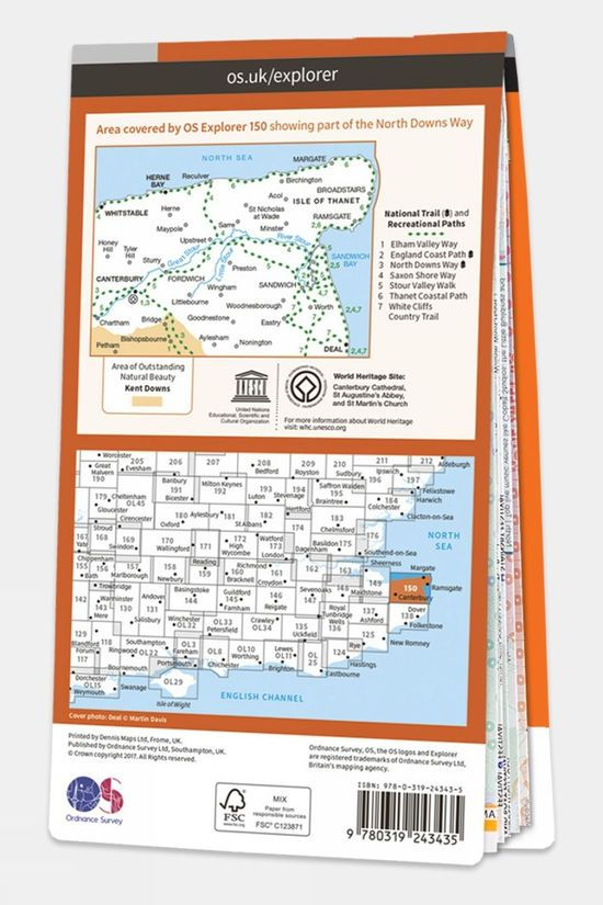  Explorer Map 150 Canterbury And The Isle Of Thanet