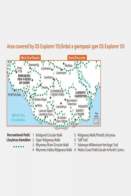 Ordnance Survey Explorer Map 151 Cardiff And Bridgend