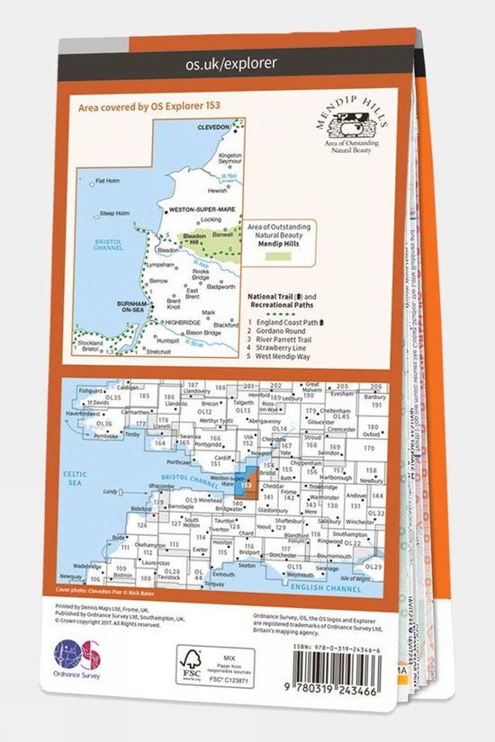 Explorer Map 153 Weston-super-Mare And Bleadon Hill