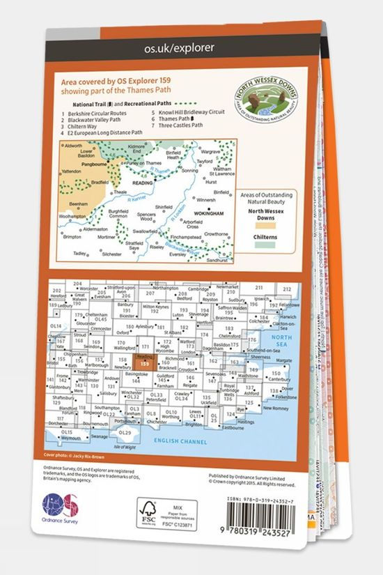  Ordnance Survey Explorer Map 159 Reading, Wokingham And Pangbourne