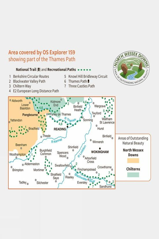  Ordnance Survey Explorer Map 159 Reading, Wokingham And Pangbourne