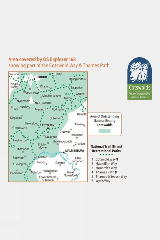  Explorer Map 168 Stroud, Tetbury And Malmesbury
