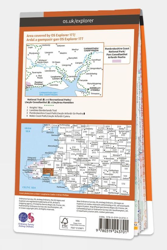  Ordnance Survey Explorer Map 177 Carmarthen And Kidwelly