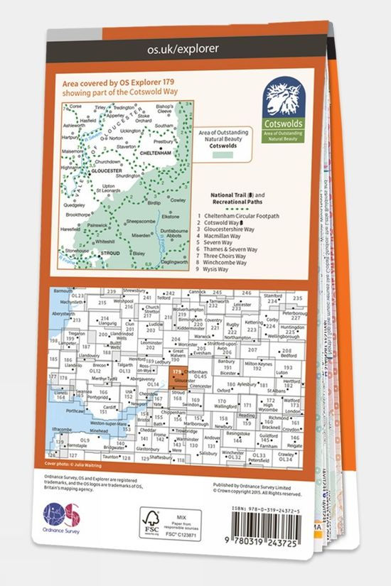  Ordnance Survey Explorer Map 179 Gloucester, Cheltenham And Stroud