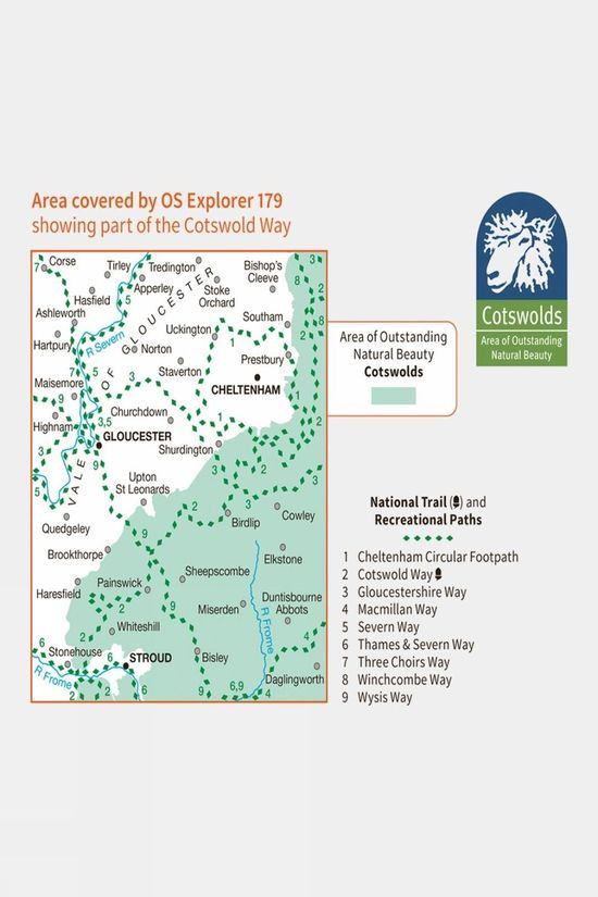  Ordnance Survey Explorer Map 179 Gloucester, Cheltenham And Stroud