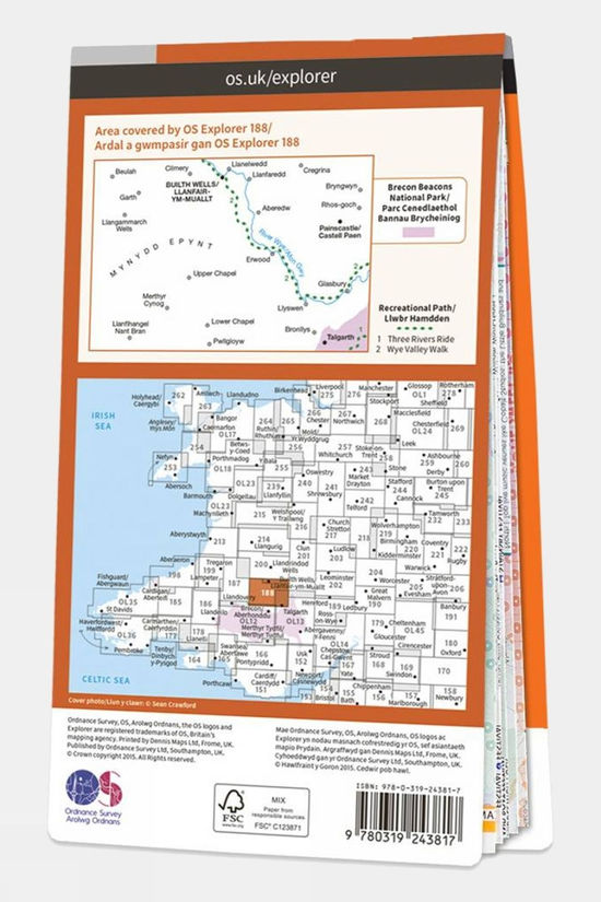  Explorer Map 188 Builth Wells