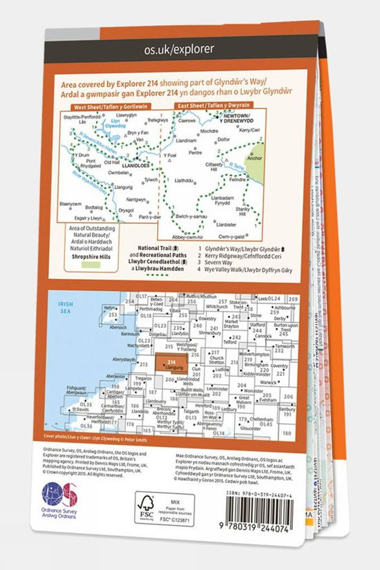  Explorer Map 214 Llanidloes And Newtown