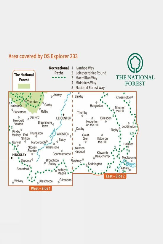  Ordnance Survey Explorer Map 233 Leicester And Hinckley