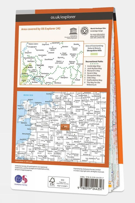 Explorer Map 242 Telford, Ironbridge And The Wrekin