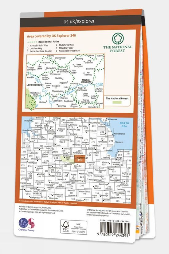  Ordnance Survey Explorer Map 246 Loughborough