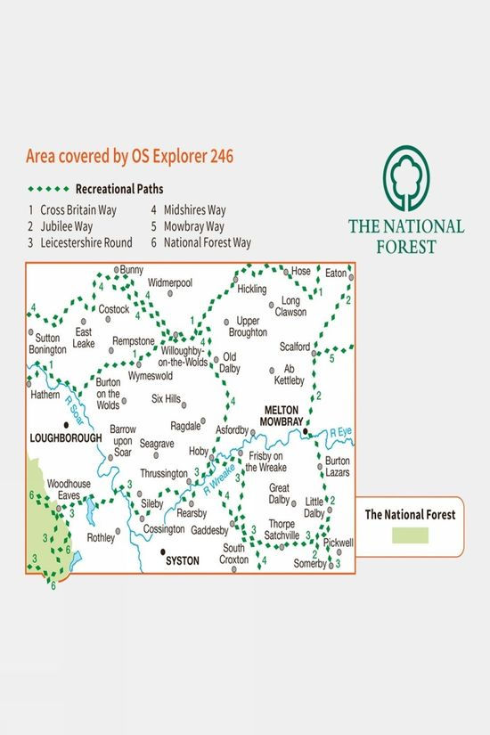  Ordnance Survey Explorer Map 246 Loughborough