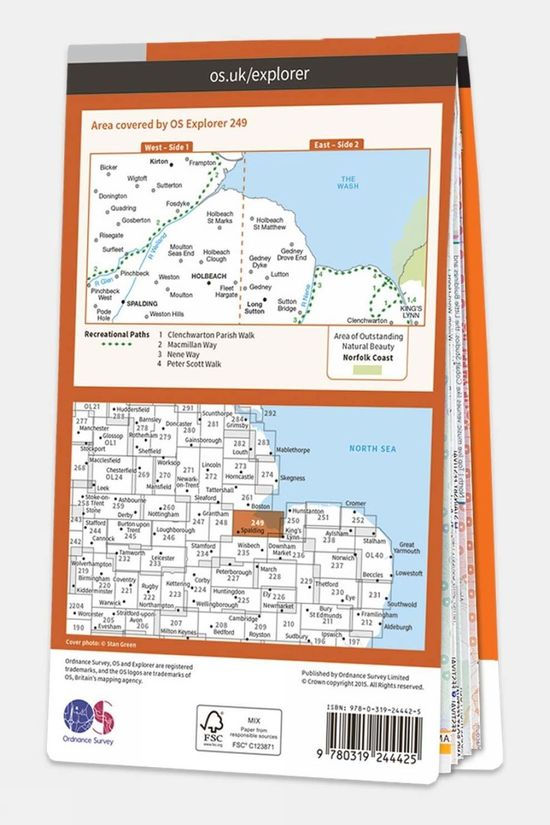  Ordnance Survey Explorer Map 249 Spalding And Holbeach
