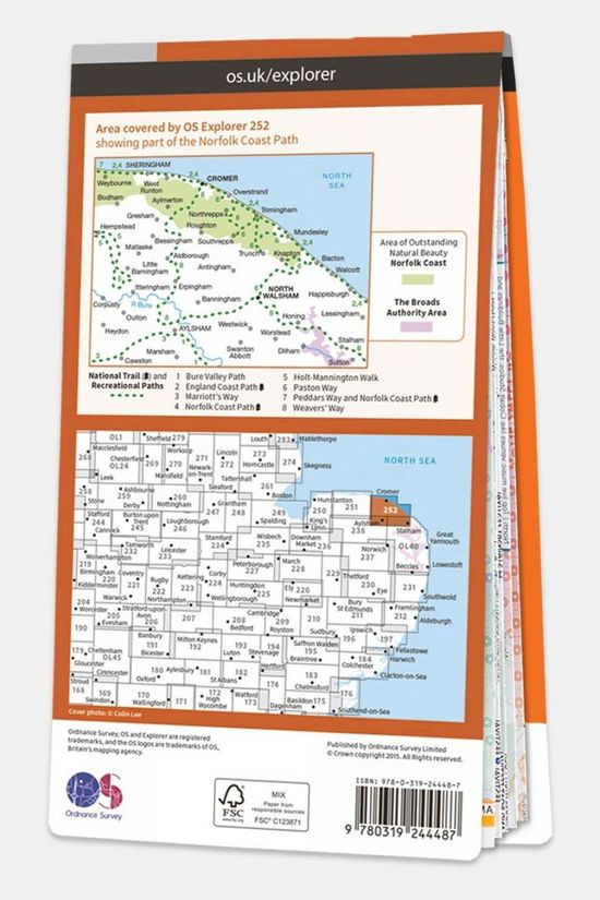  Ordnance Survey Explorer Map 252 Norfolk Coast East