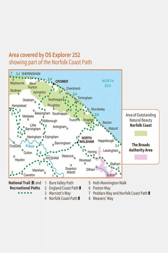  Ordnance Survey Explorer Map 252 Norfolk Coast East