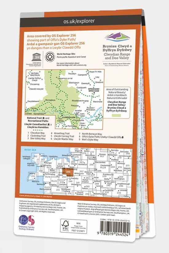  Ordnance Survey Explorer Map 256 Wrexham And Llangollen