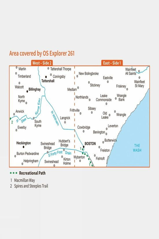  Ordnance Survey Explorer Map 261 Boston
