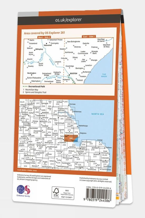  Ordnance Survey Explorer Map 261 Boston