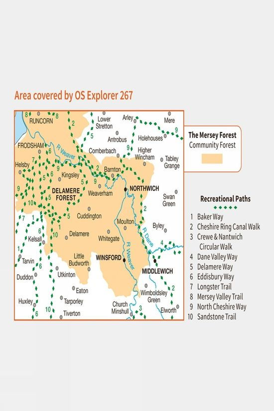  Ordnance Survey Explorer Map 267 Northwich And Delamere Forest