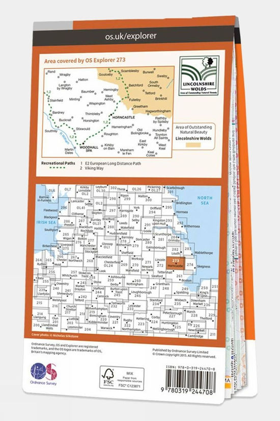  Explorer Map 273 Lincolnshire Wolds South