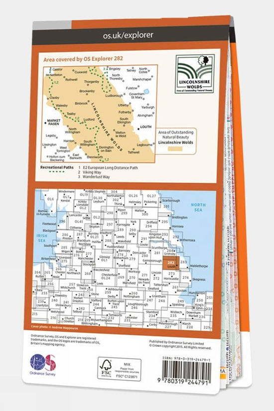  Explorer Map 282 Lincolnshire Wolds North
