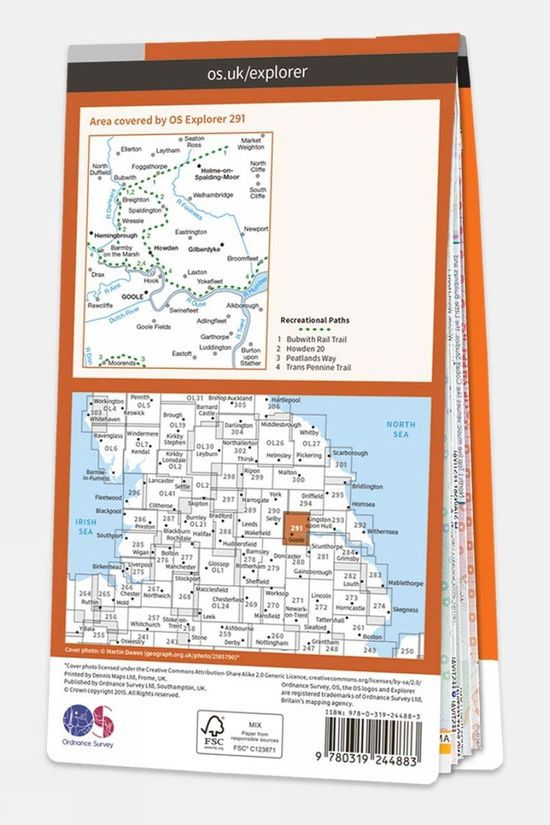  Ordnance Survey Explorer Map 291 Goole And Gilberdyke