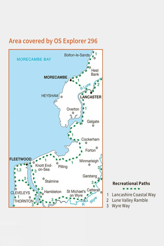  Explorer Map 296 Lancaster, Morecambe And Fleetwood