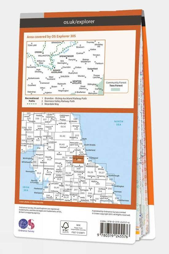  Explorer Map 305 Bishop Auckland