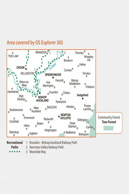  Explorer Map 305 Bishop Auckland