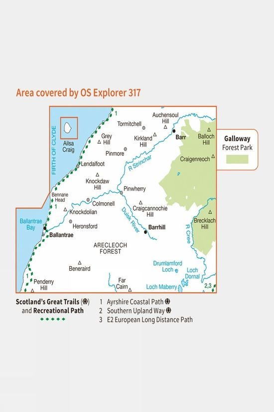  Ordnance Survey Explorer Map 317 Ballantrae, Barr And Barrhill