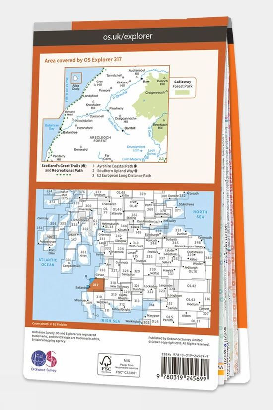  Ordnance Survey Explorer Map 317 Ballantrae, Barr And Barrhill