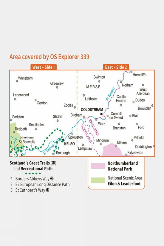  Explorer Map 339 Kelso, Coldstream And Lower Tweed Valley