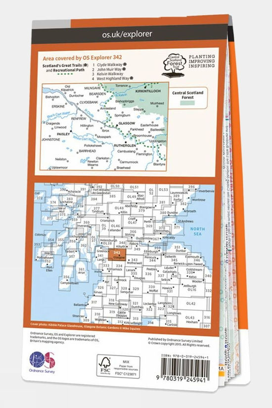  Explorer Map 342 Glasgow