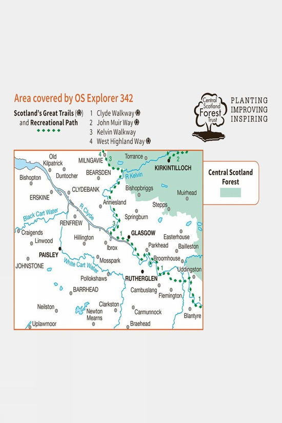  Explorer Map 342 Glasgow
