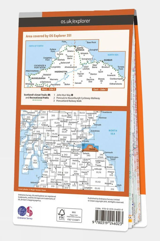  Explorer Map 351 Dunbar And North Berwick