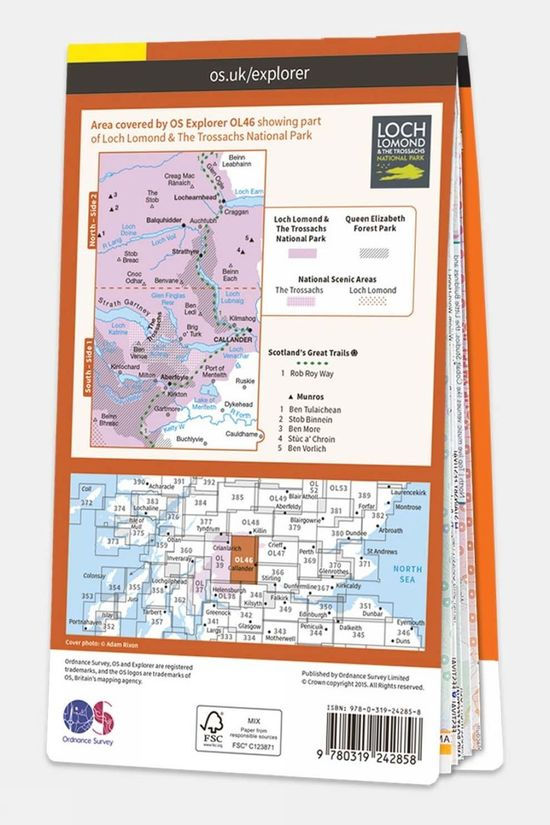  Ordnance Survey Explorer Map OL46 The Trossachs