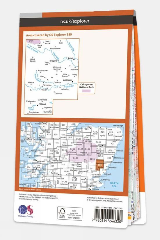  Ordnance Survey Explorer Map 389 Forfar, Brechin And Edzell