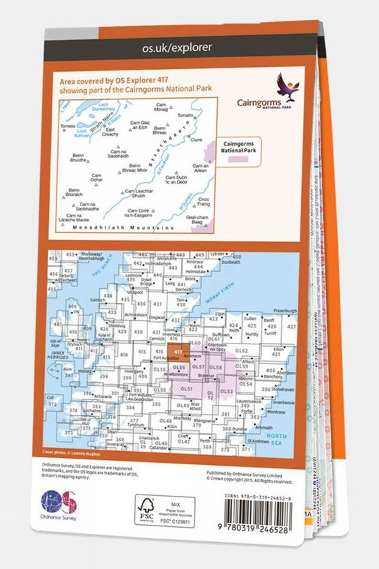  Explorer Map 417 Monadhliath Mountains North And Strathdearn