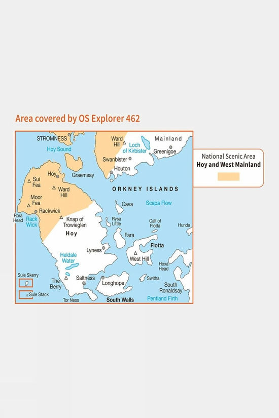  Explorer Map 462 Orkney - Hoy, South Walls And Flotta
