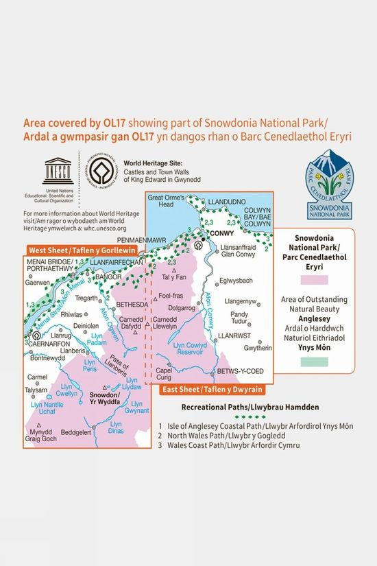  Ordnance Survey Explorer Map OL17 Snowdon And Conwy Valley